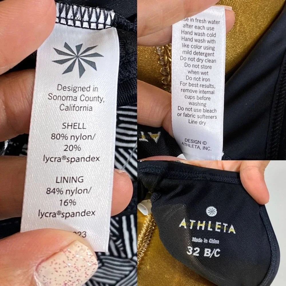 Athleta swim top gym workout abstract print 32B/C - Picture 7 of 7